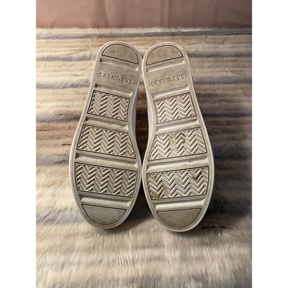 Skechers Street White Leather Sneakers Perforated Low Top Casual Shoes US 7.5 - Picture 6 of 9